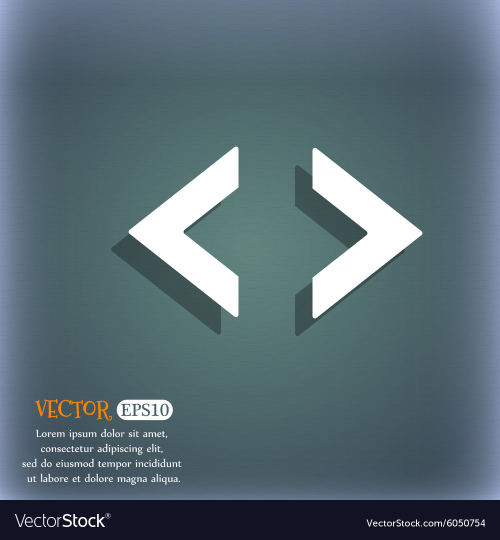 Code sign icon programmer symbol on the blue-green