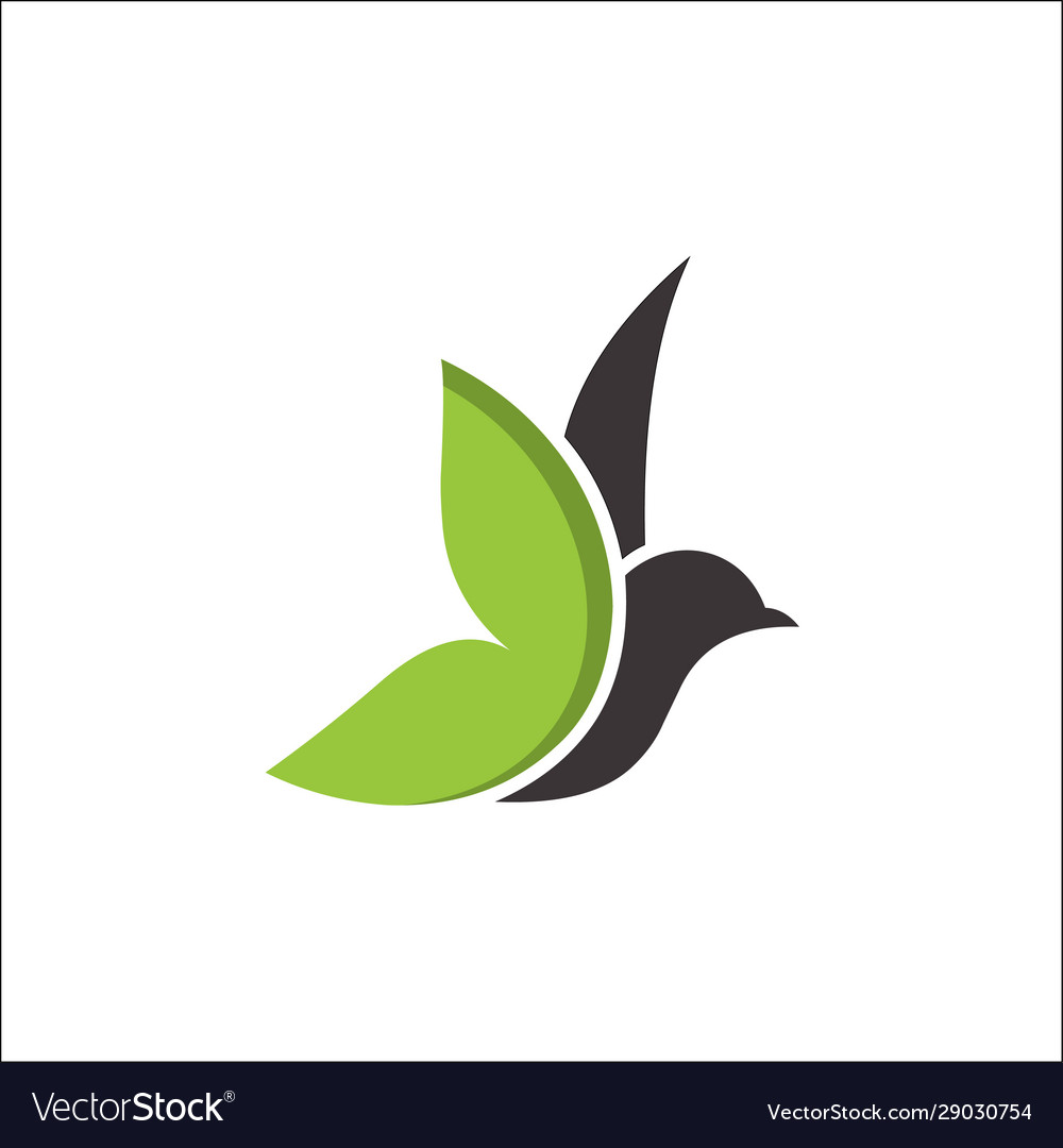 Leaf Bird Logo Animal Bird Logodove Logo Vector Image