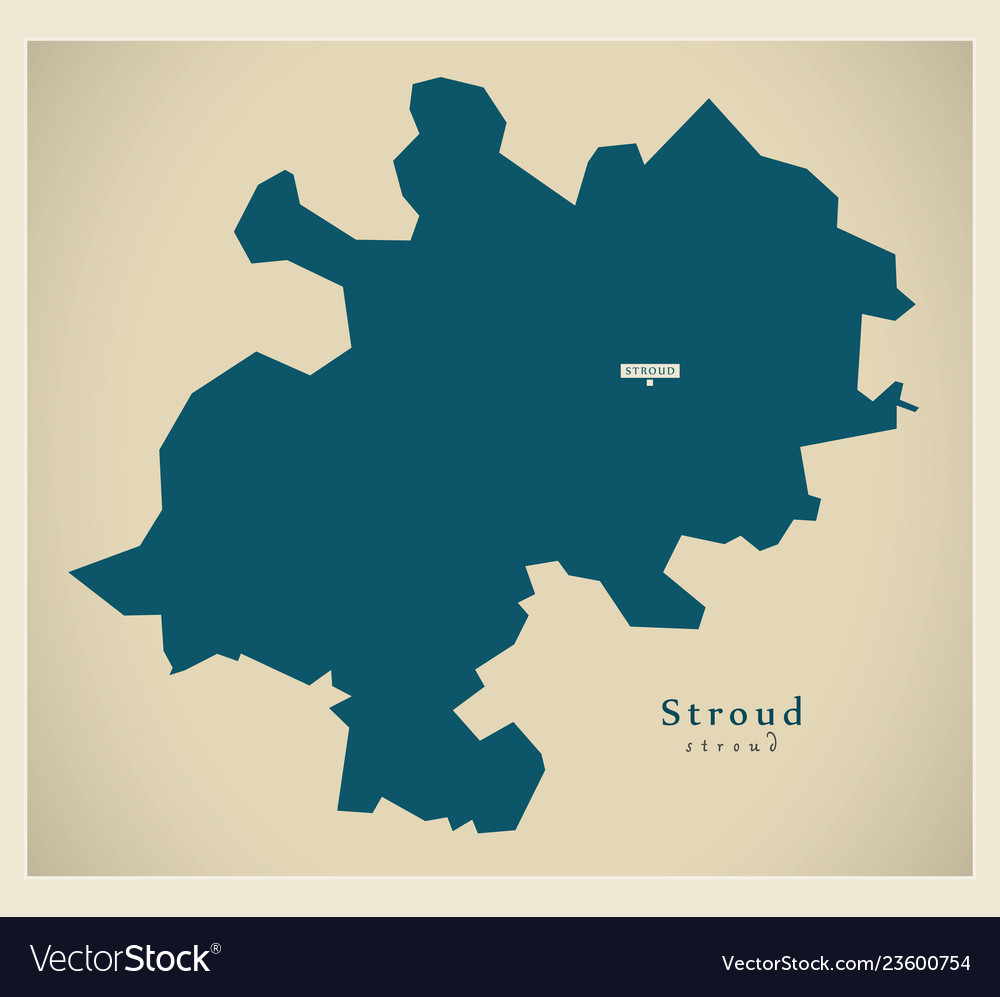 Modern map - stroud district uk Royalty Free Vector Image