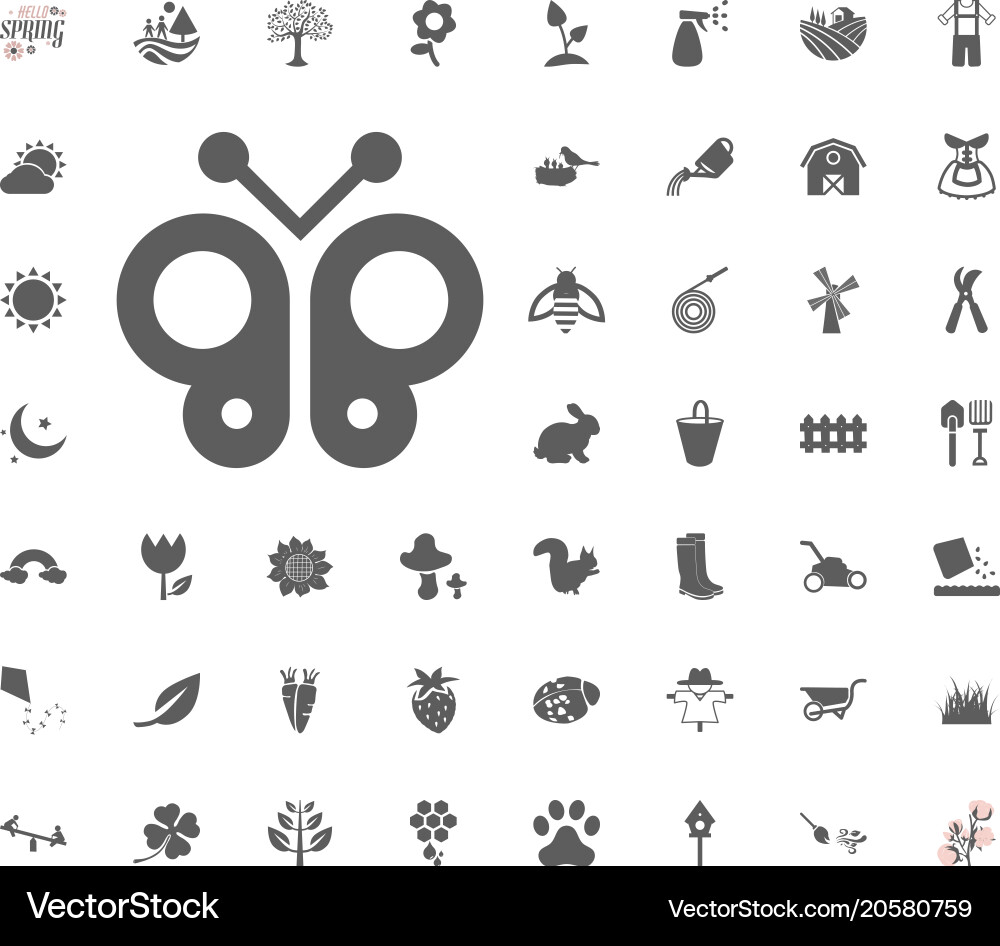 Butterfly icon spring Royalty Free Vector Image