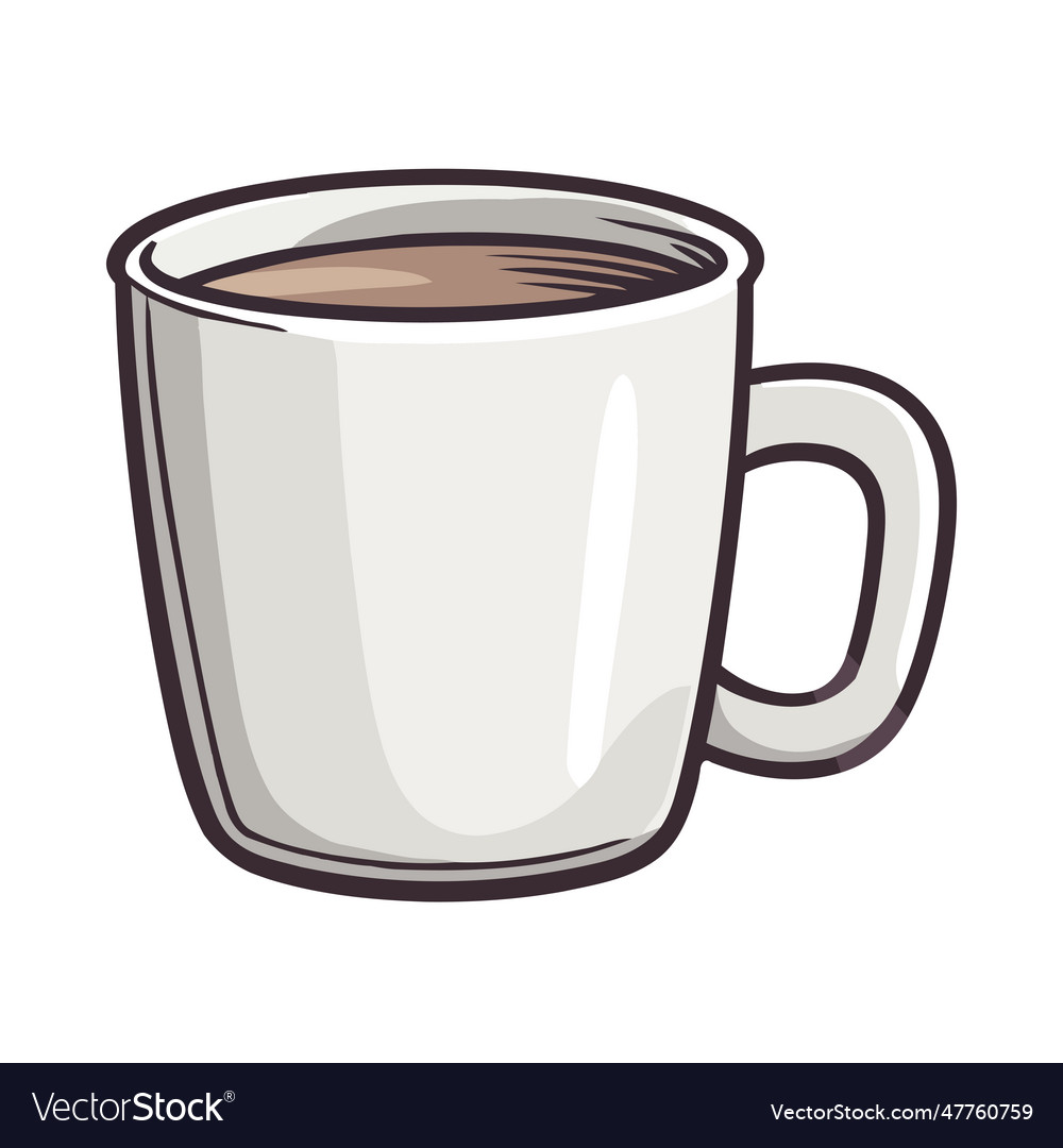 Foamy cappuccino in white mug Royalty Free Vector Image