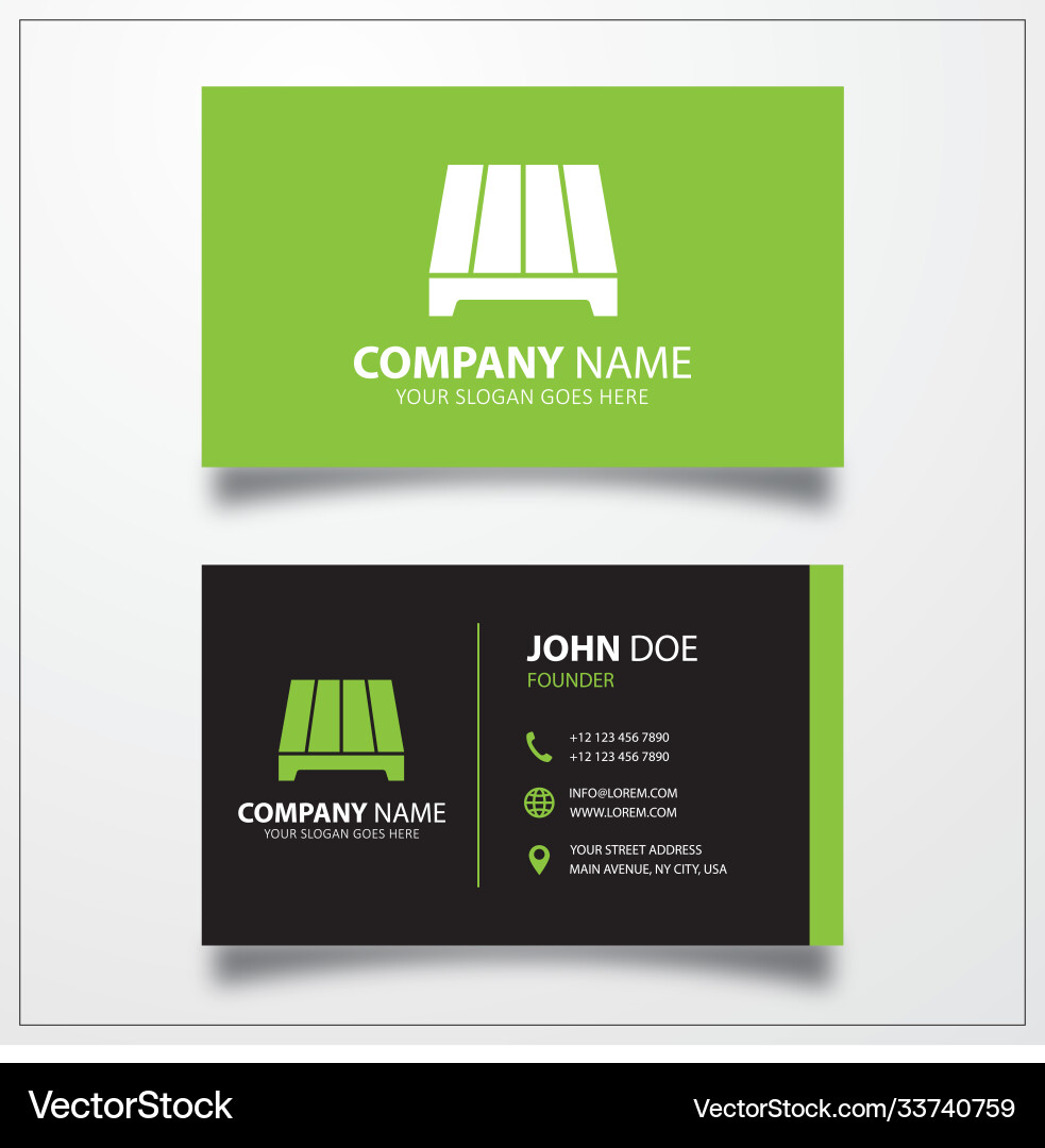 Pallet icon business card template Royalty Free Vector Image
