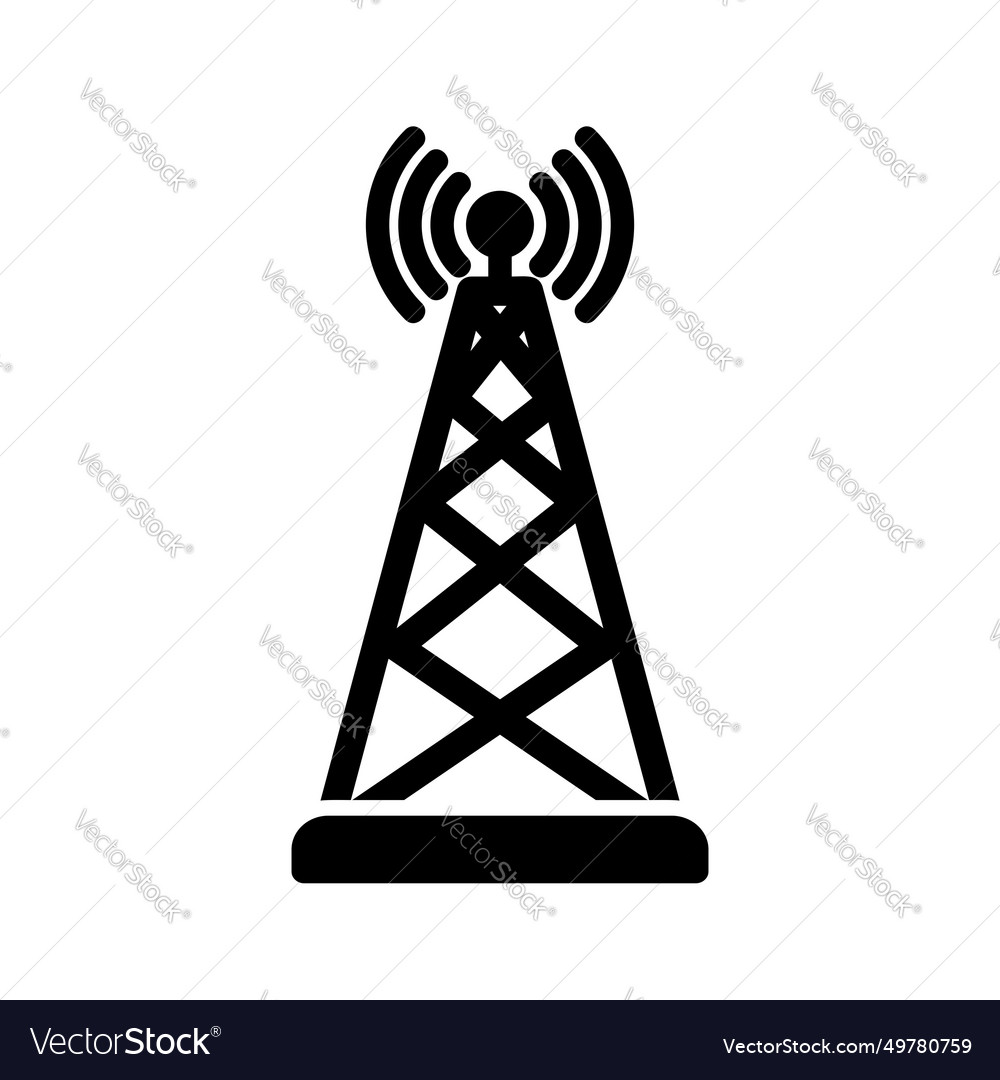 Telecom tower glyph icon pictogram symbol visual Vector Image