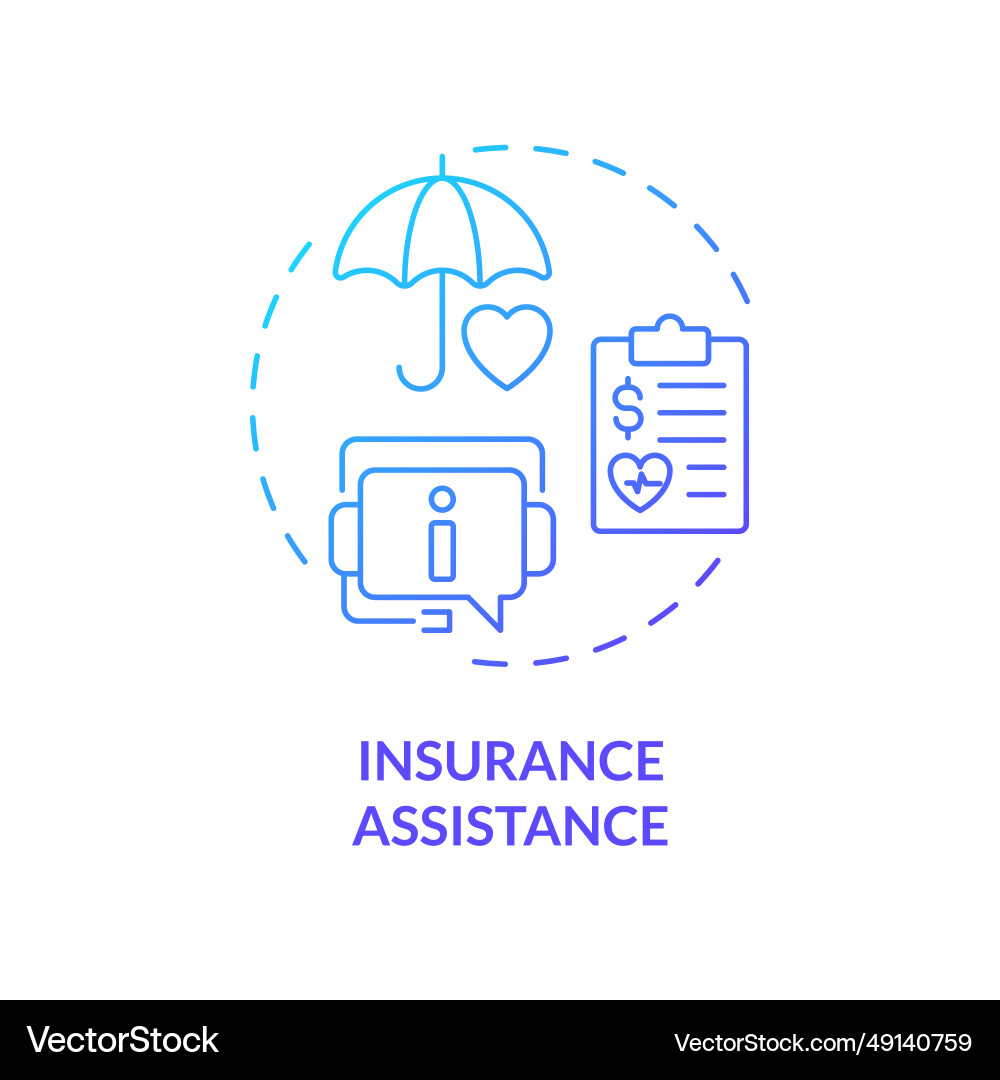 Thin line gradient icon insurance assistance Vector Image