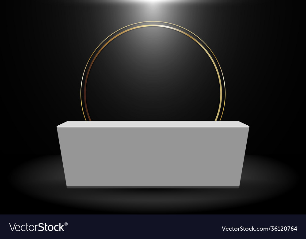 3d Rendering Realistic Black Product Shelf Vector Image