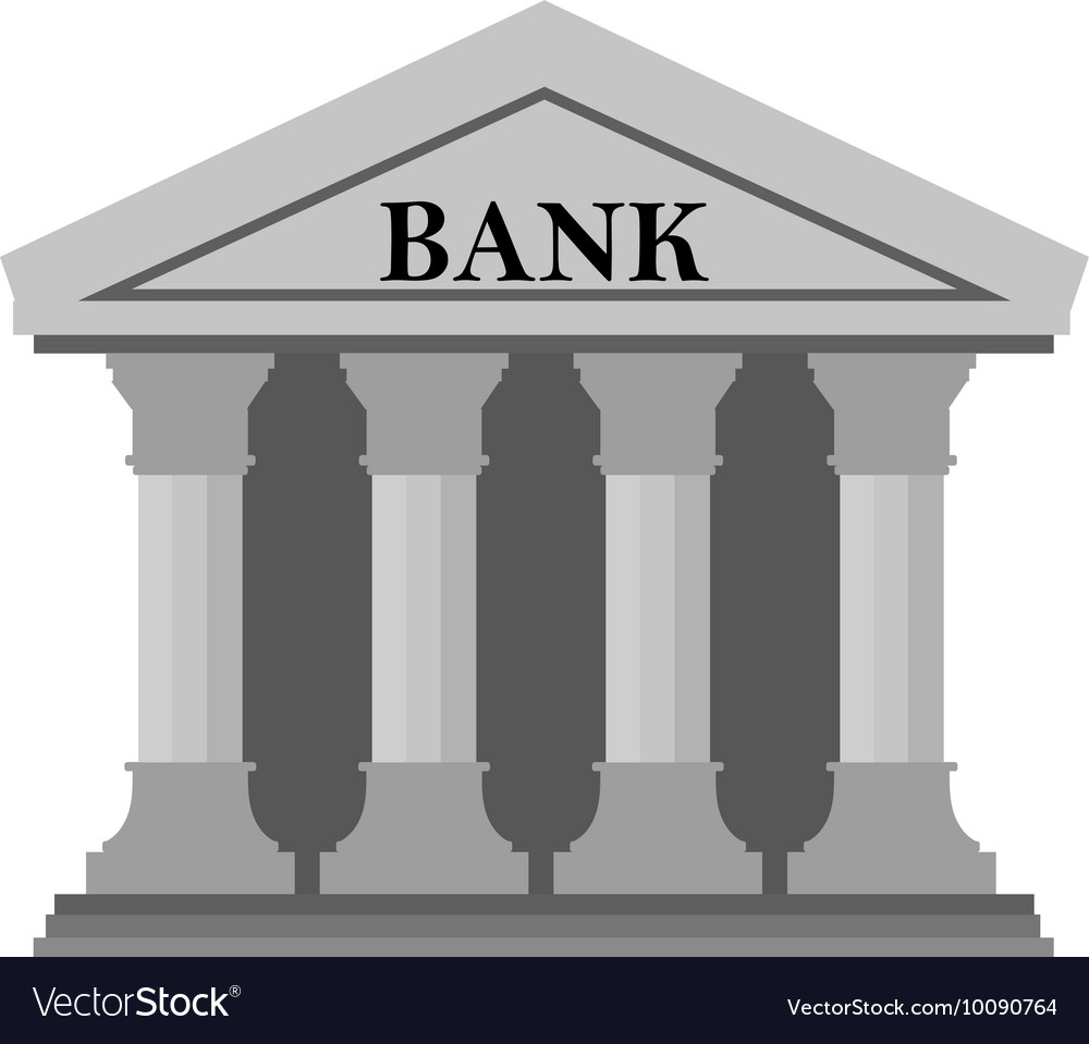 Download Bank icon on White Background Royalty Free Vector Image