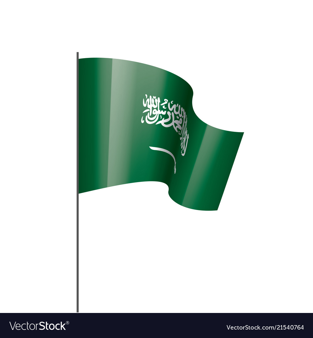 Saudi arabia flag on a white Royalty Free Vector Image