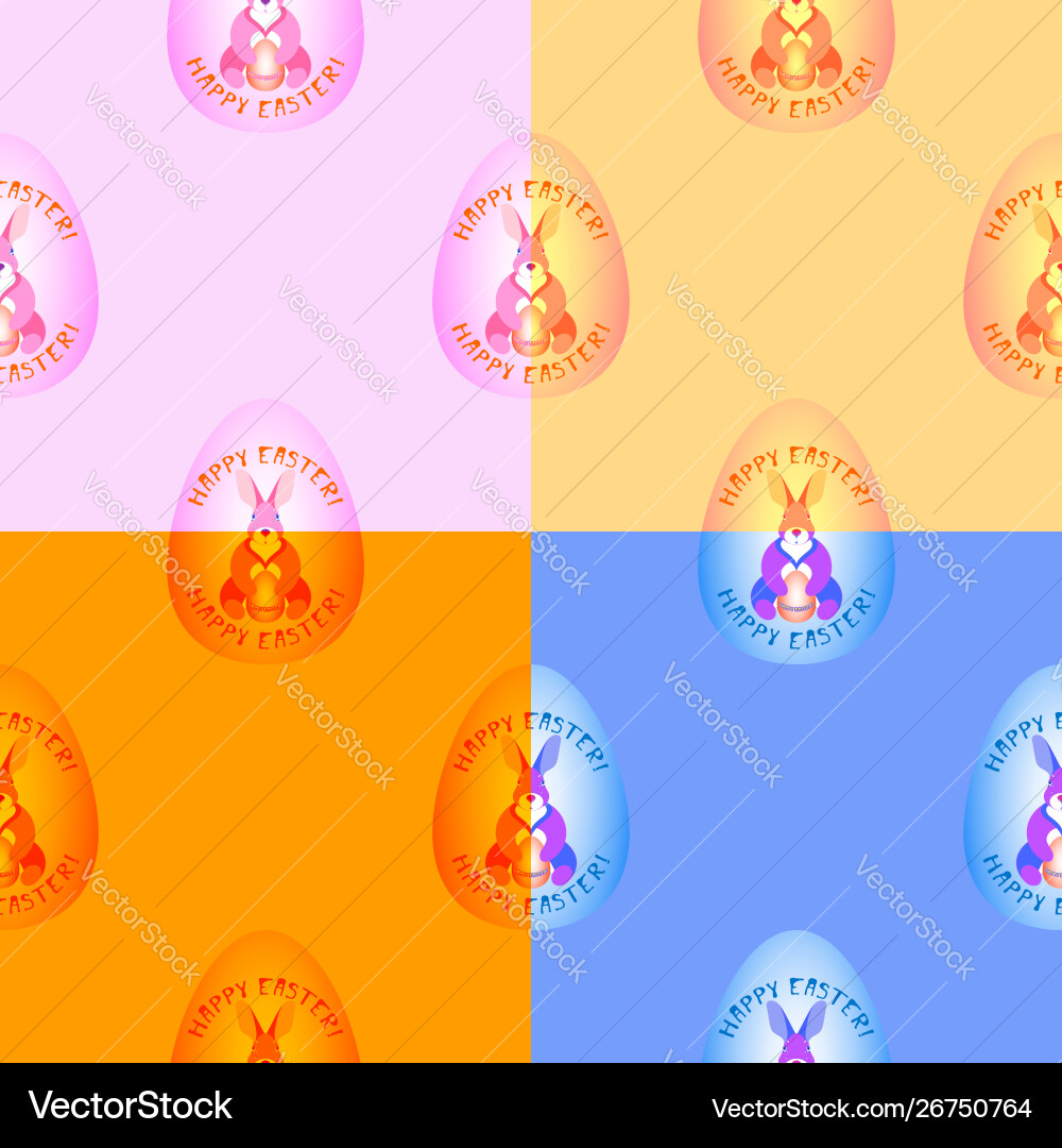 Seamless pattern easter bunny sitting with an egg Vector Image