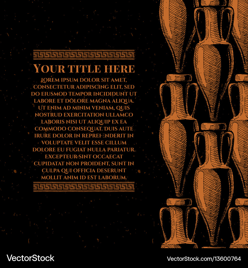 Template with ancient amphora Royalty Free Vector Image