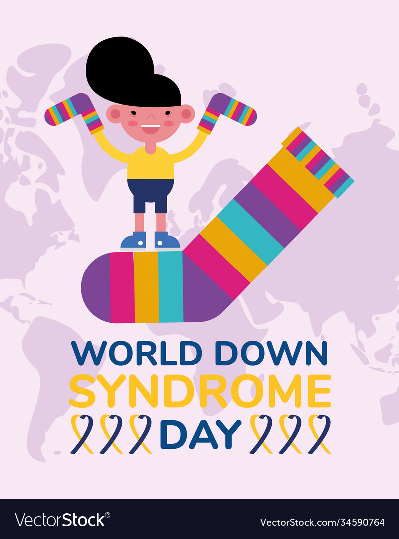 World down sindrome day campaign poster Royalty Free Vector