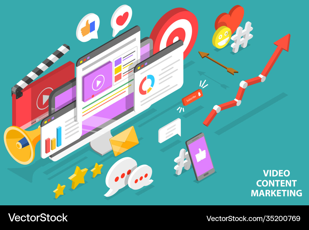 3d isometric conceptual Royalty Free Vector Image