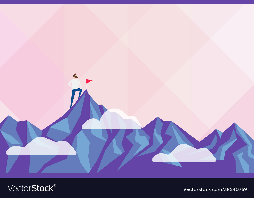 Abstract reaching achieving goal result hard work Vector Image