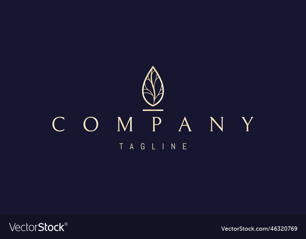 Golden logo on which an abstract image Royalty Free Vector