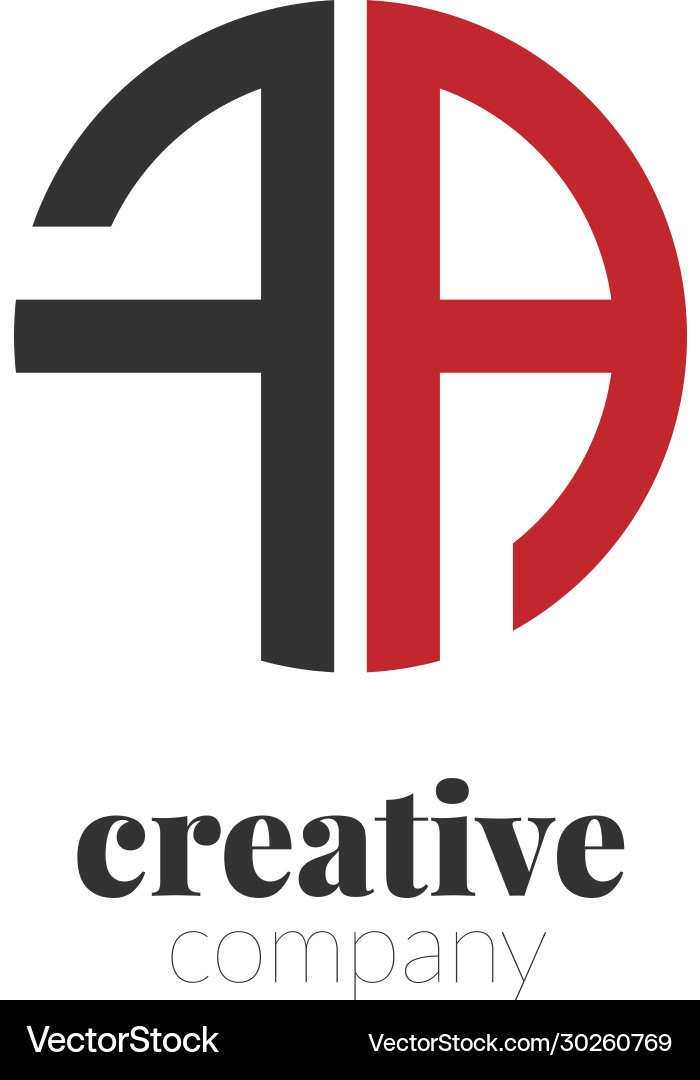 Initial letter fa creative elegant circle logo Vector Image