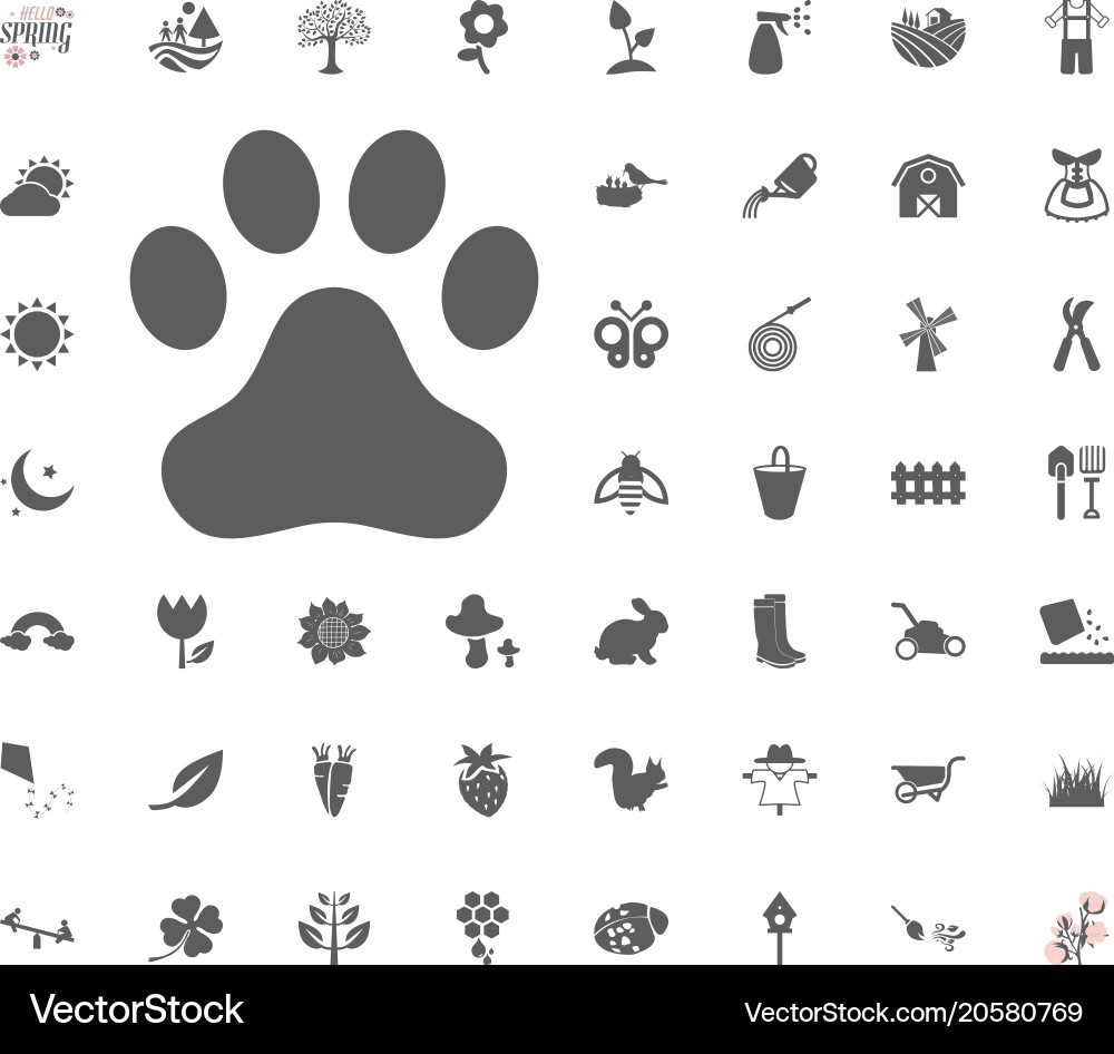 Trace icon spring icon set Royalty Free Vector Image