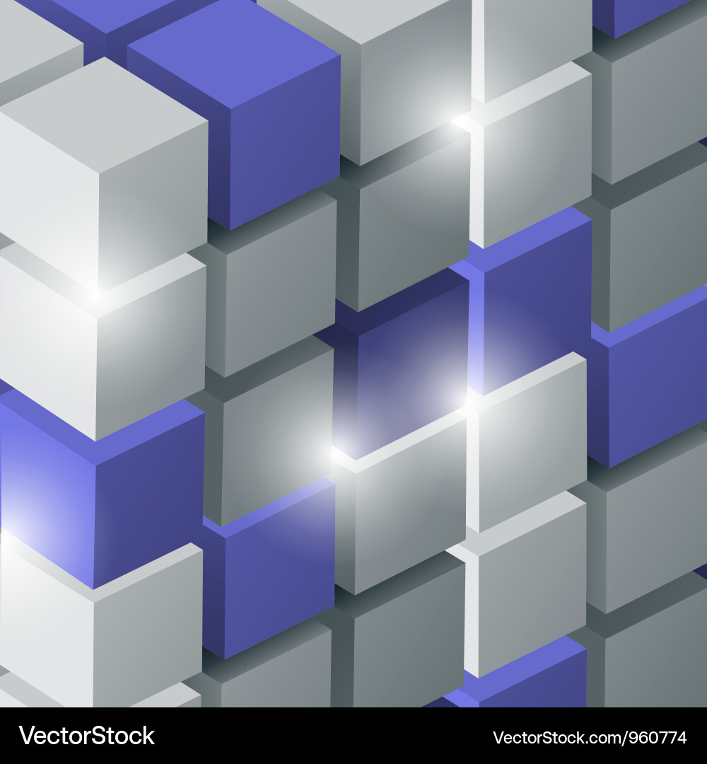 Background with 3d cubes Royalty Free Vector Image