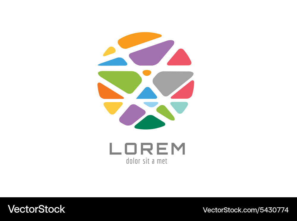 Globe abstract logo template Circle shape Vector Image