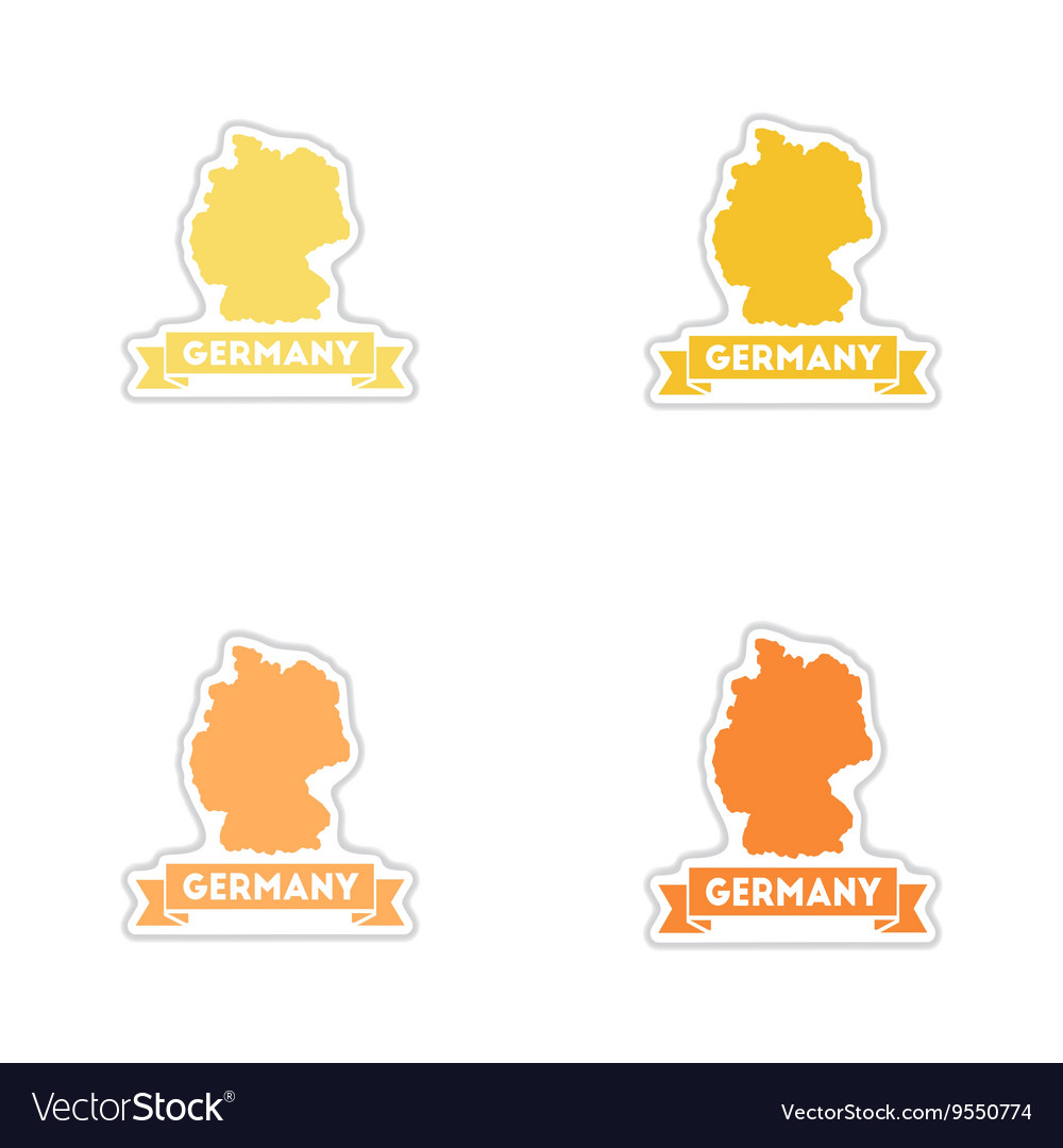 Set of paper stickers on white background germany Vector Image