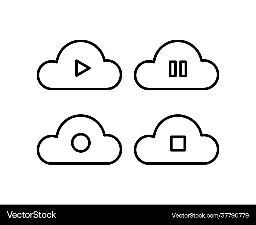 Cloud music data storage button Royalty Free Vector Image