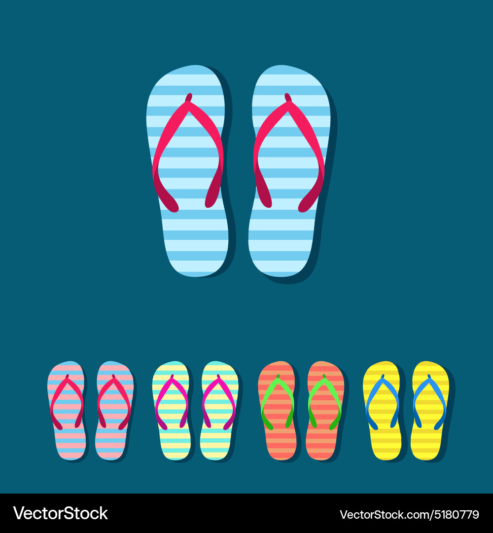 Flip flop set Royalty Free Vector Image - VectorStock