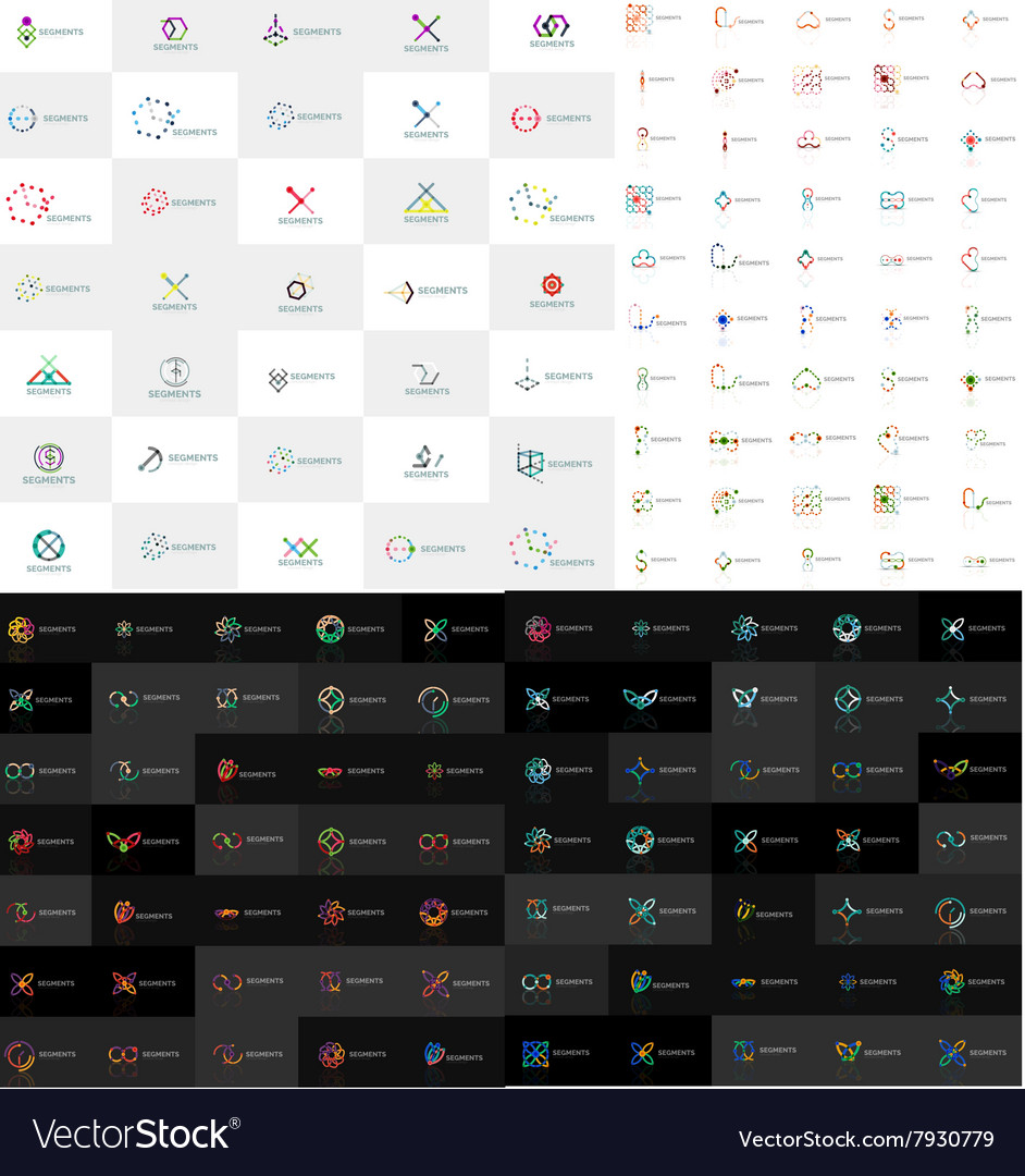 Huge mega collection of abstract logos Royalty Free Vector
