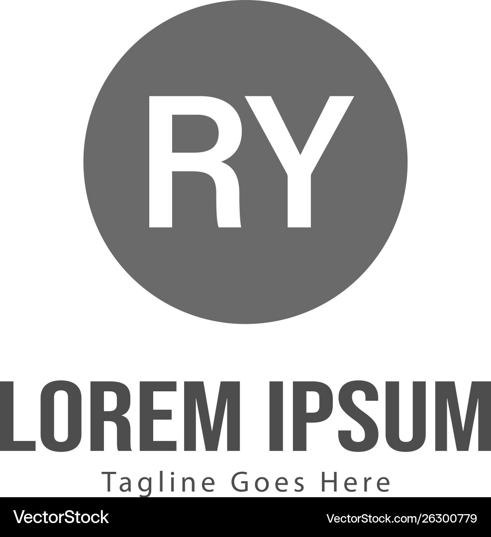 Logo Inisial Ryn Initial ry logo template with modern frame Vector Image