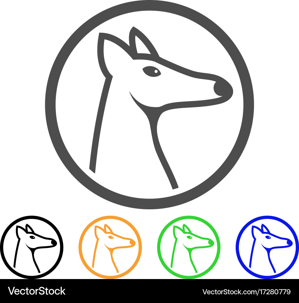 Rounded fox head icon Royalty Free Vector Image
