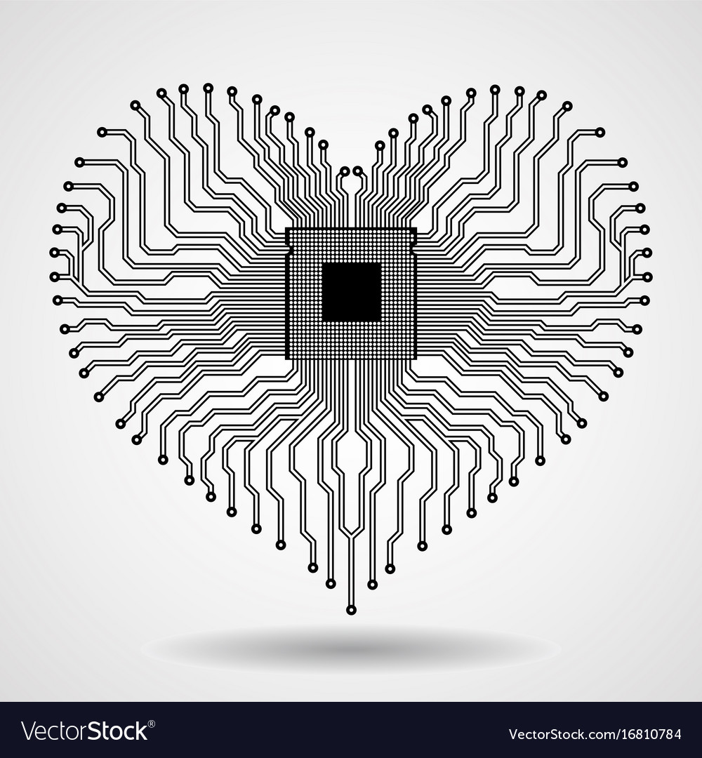 Abstract electronic circuit board in shape Vector Image