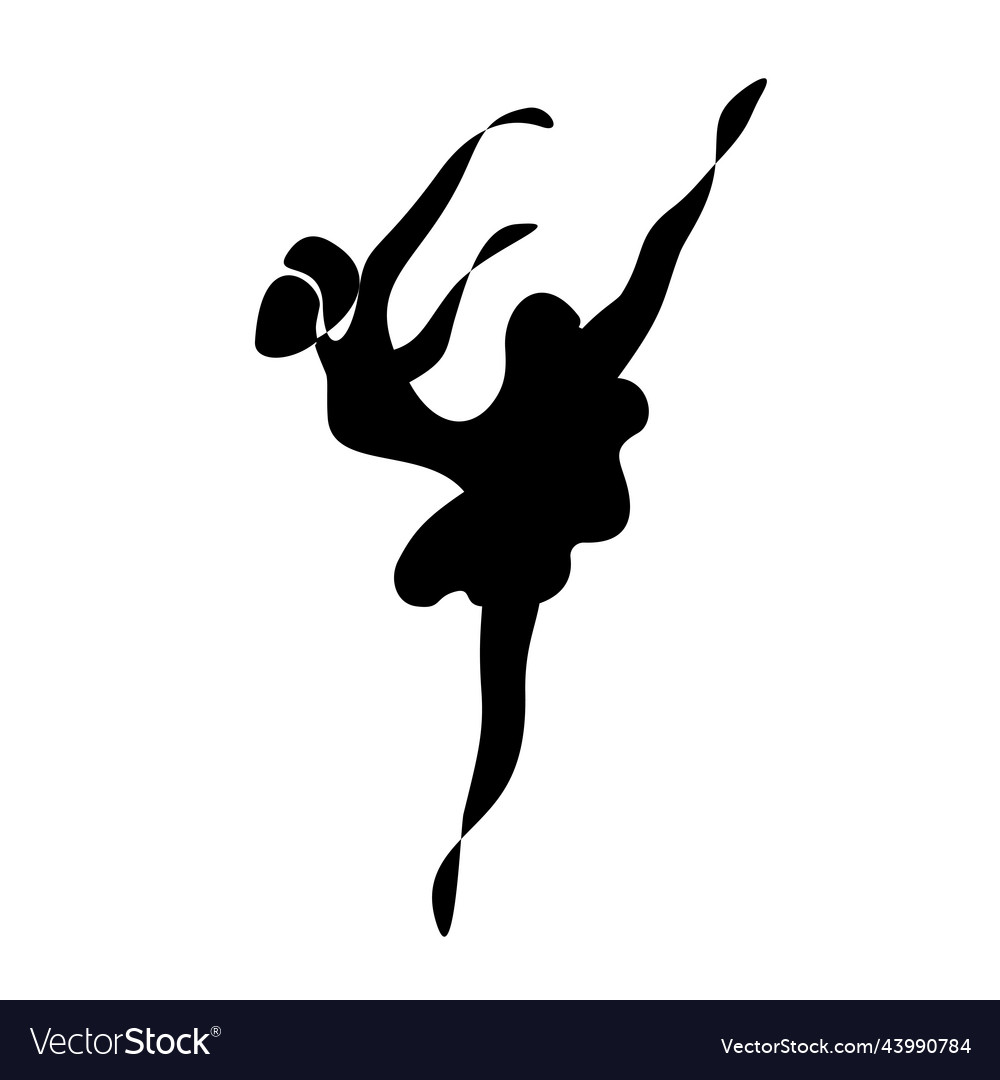 Abstract silhouette of dancing ballerina black Vector Image