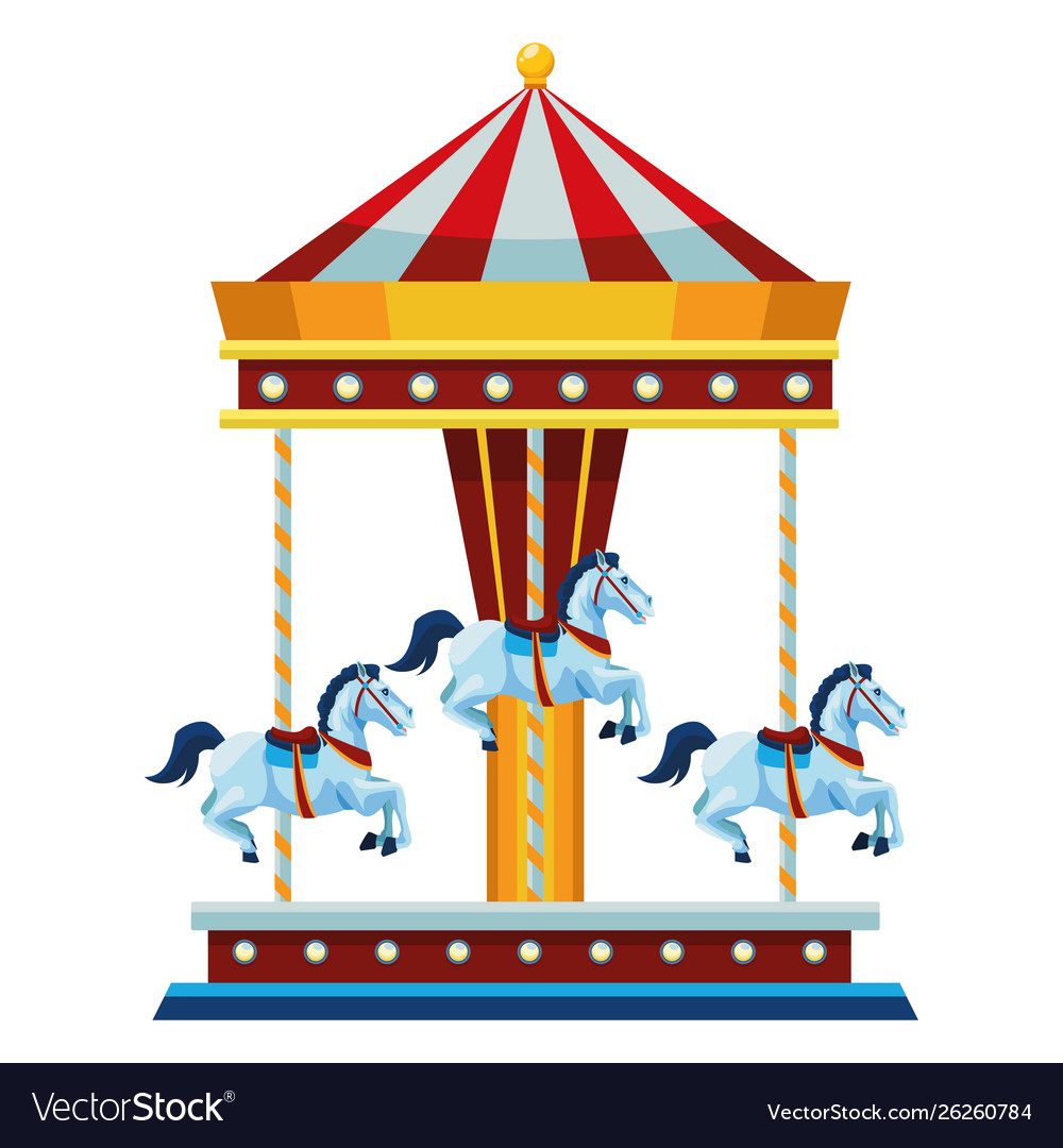 Amusement park and carousel symbol Royalty Free Vector Image