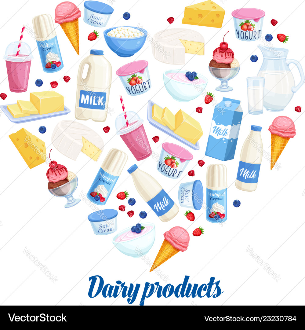 Dairy Products Banner Royalty Free Vector Image