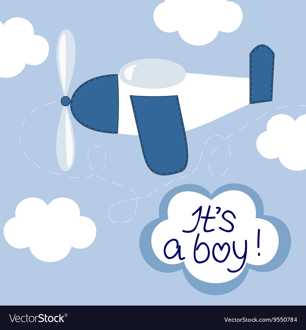 Flying in the sky airplane and words it s Vector Image