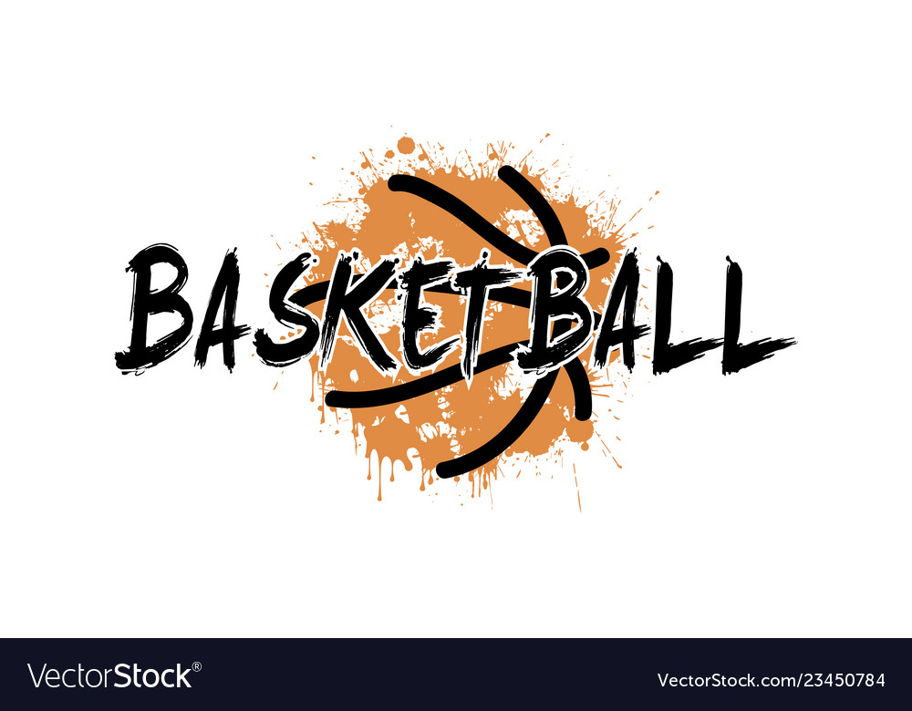 word-basketball-on-background-basketball-ball-vector-image