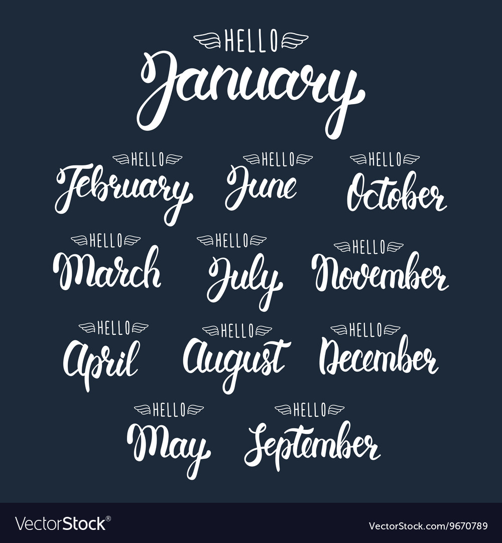Lettering months. Леттеринг имя. Месяца года каллиграфия. Months of the year Black White Chalk.