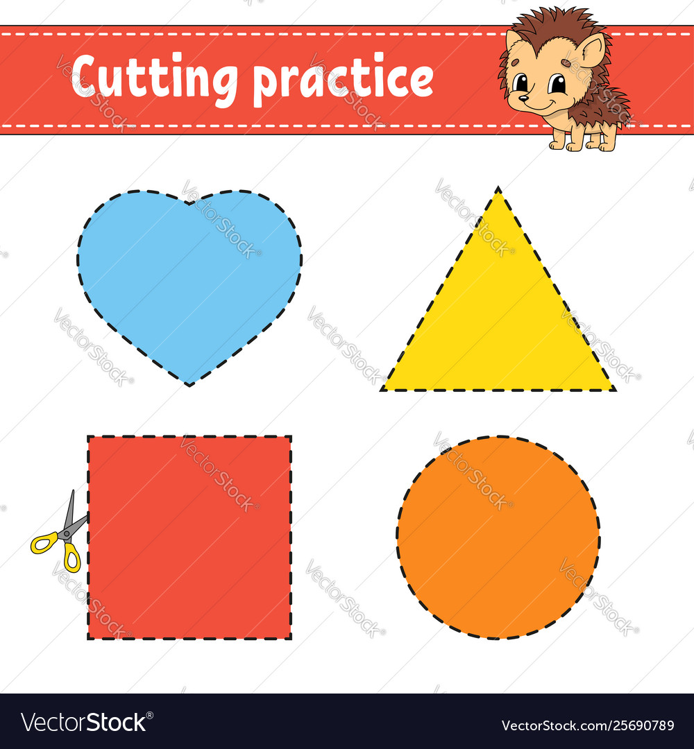 Cutting practice for kids education developing Vector Image