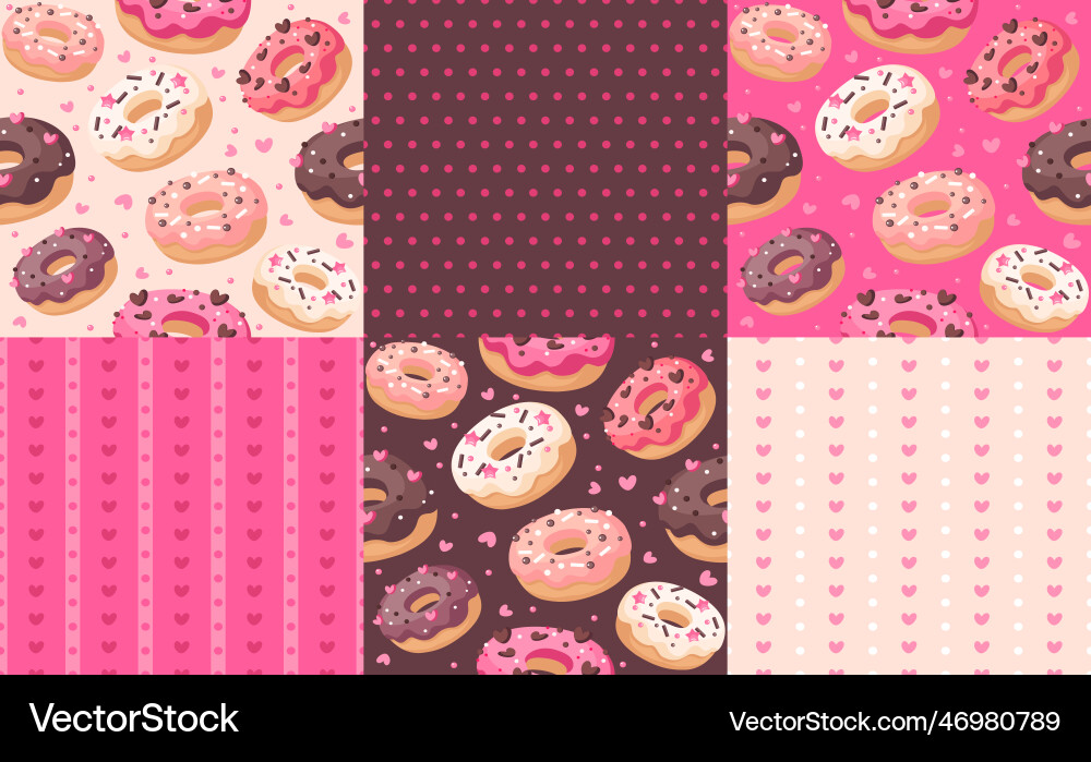 Donuts set seamless Royalty Free Vector Image - VectorStock