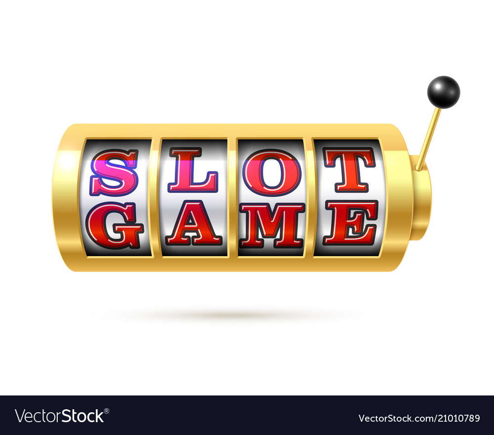 Slot machine with text slot game Royalty Free Vector Image Slot machine with text slot game vector image on VectorStock