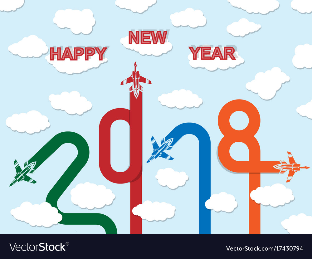 2018 happy new year plane