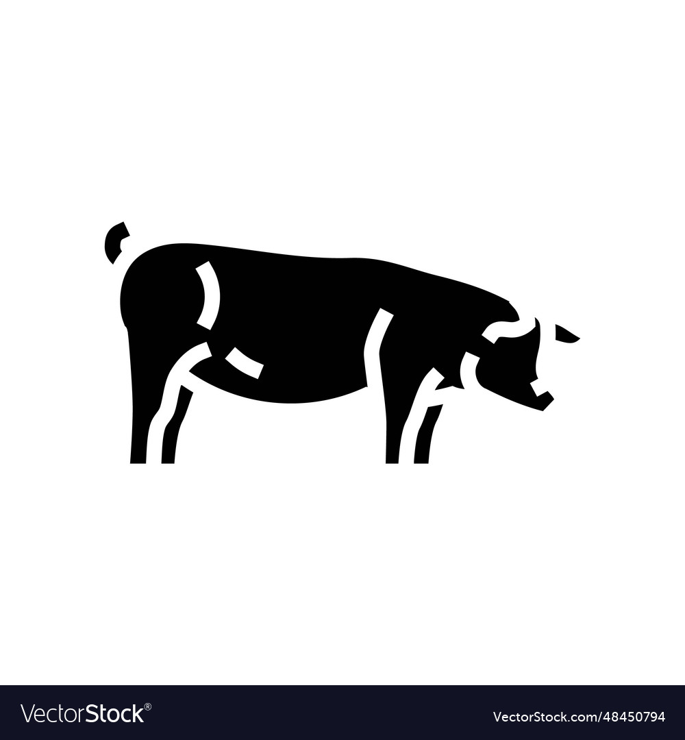 Berkshire pig breed glyph icon Royalty Free Vector Image