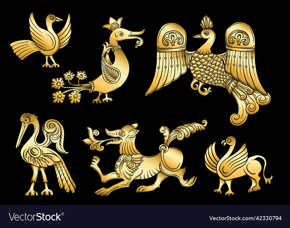 Byzantine traditional historical motifs of animals