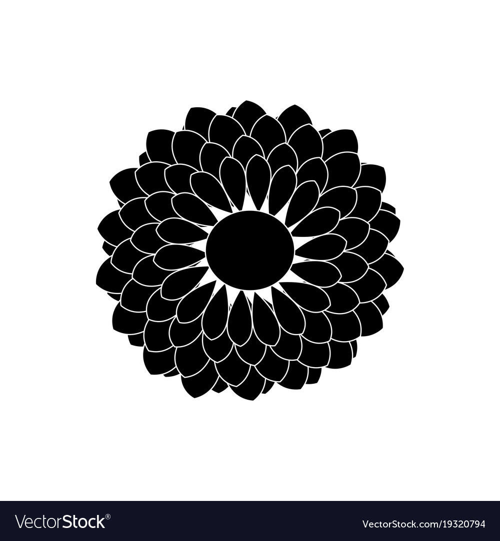 Download Cute silhouette flower Royalty Free Vector Image