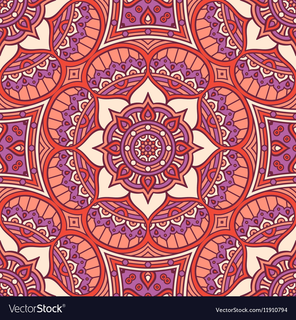 Ethnic floral seamless pattern Royalty Free Vector Image