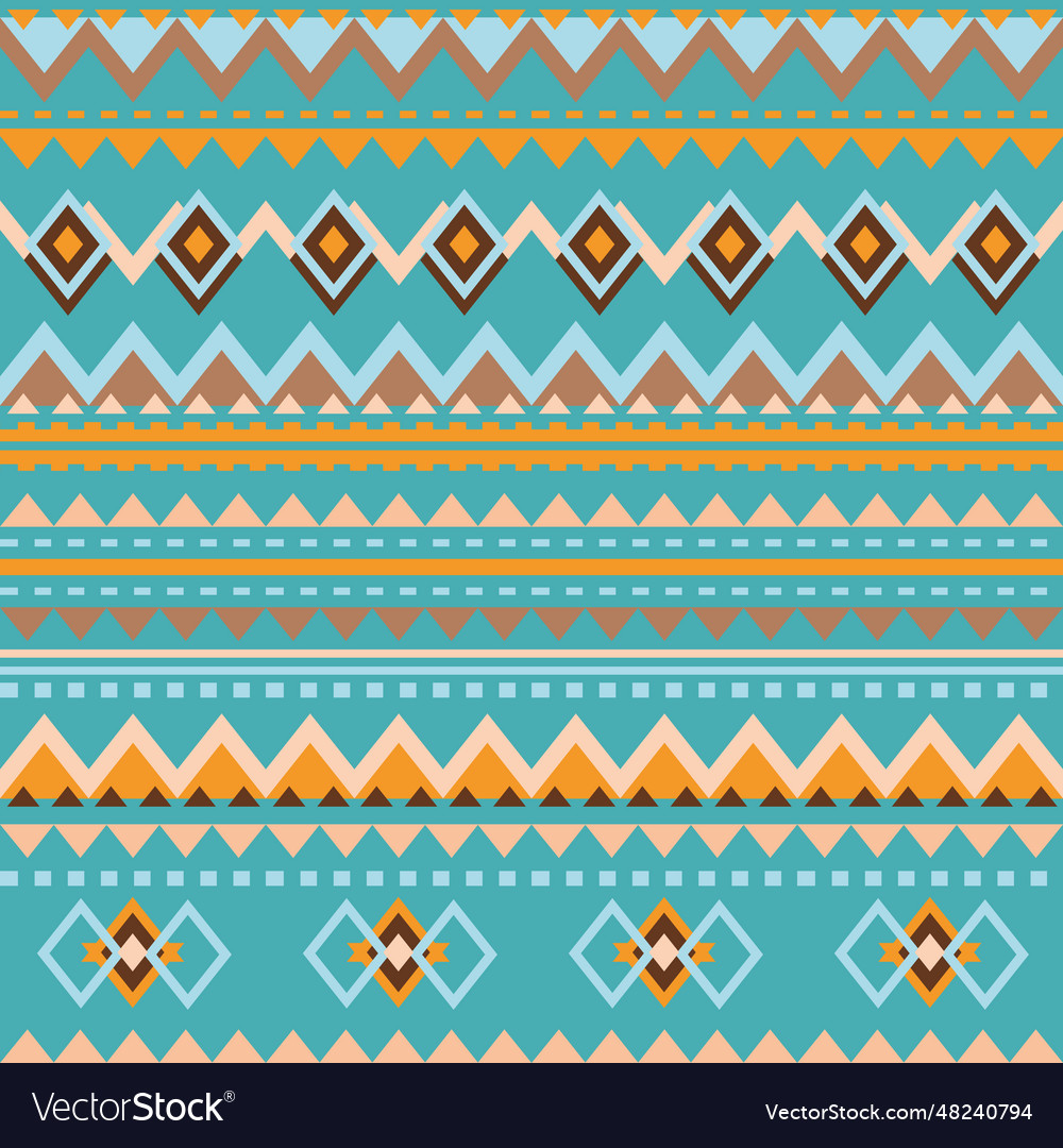 Ethnic styled rows in blue savanne theme Vector Image