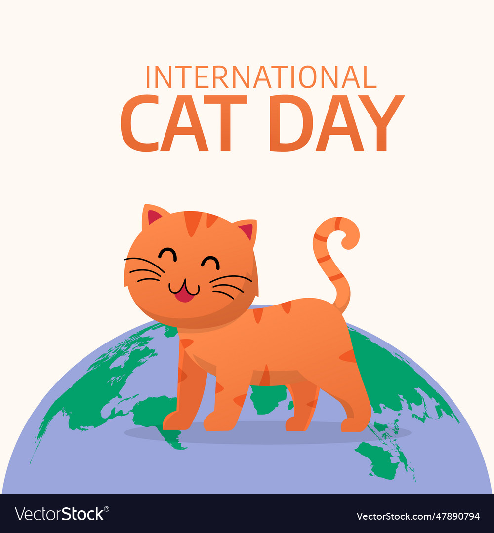 Graphic of international cat day good Royalty Free Vector