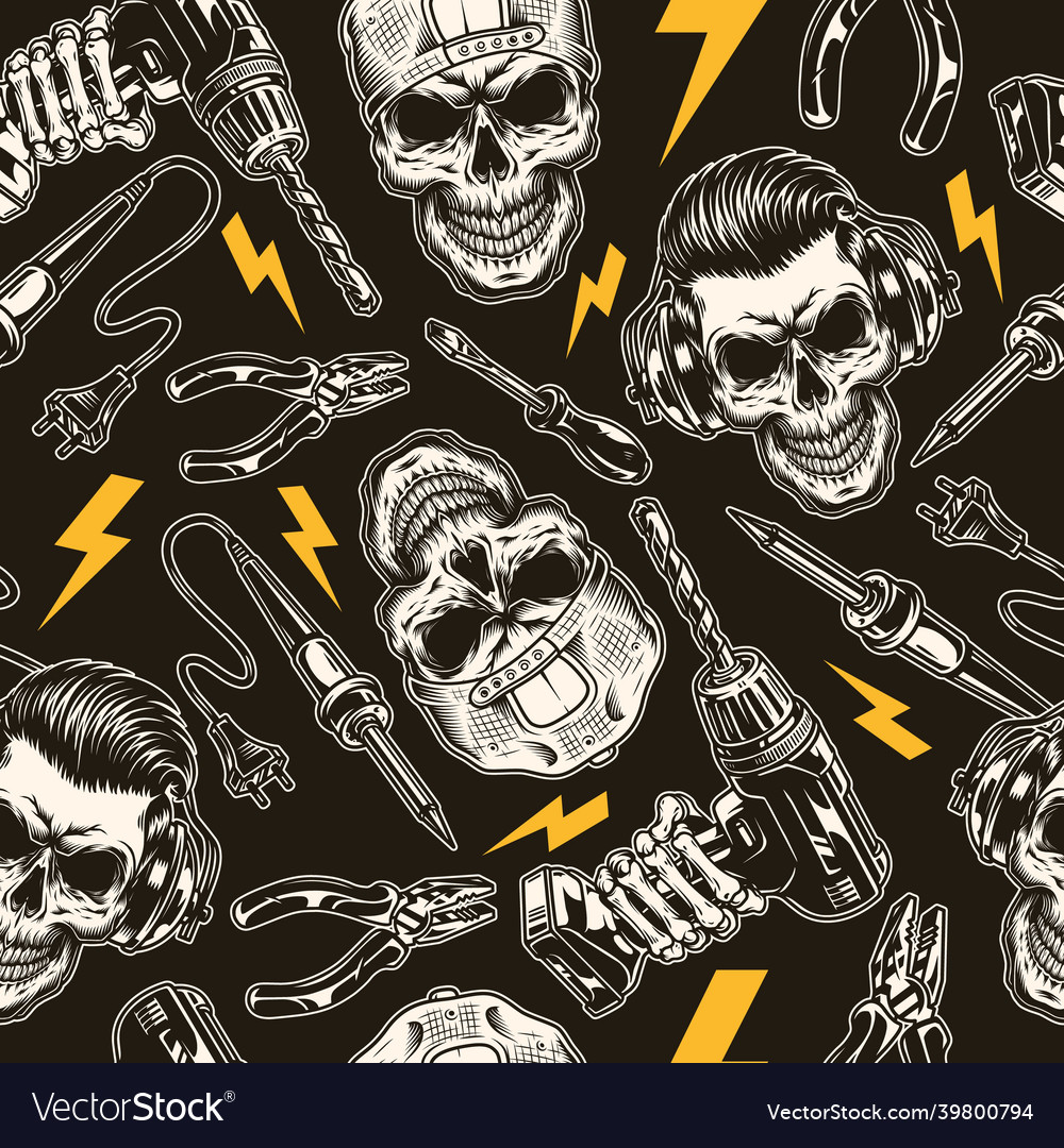Manual work tools vintage seamless pattern Vector Image
