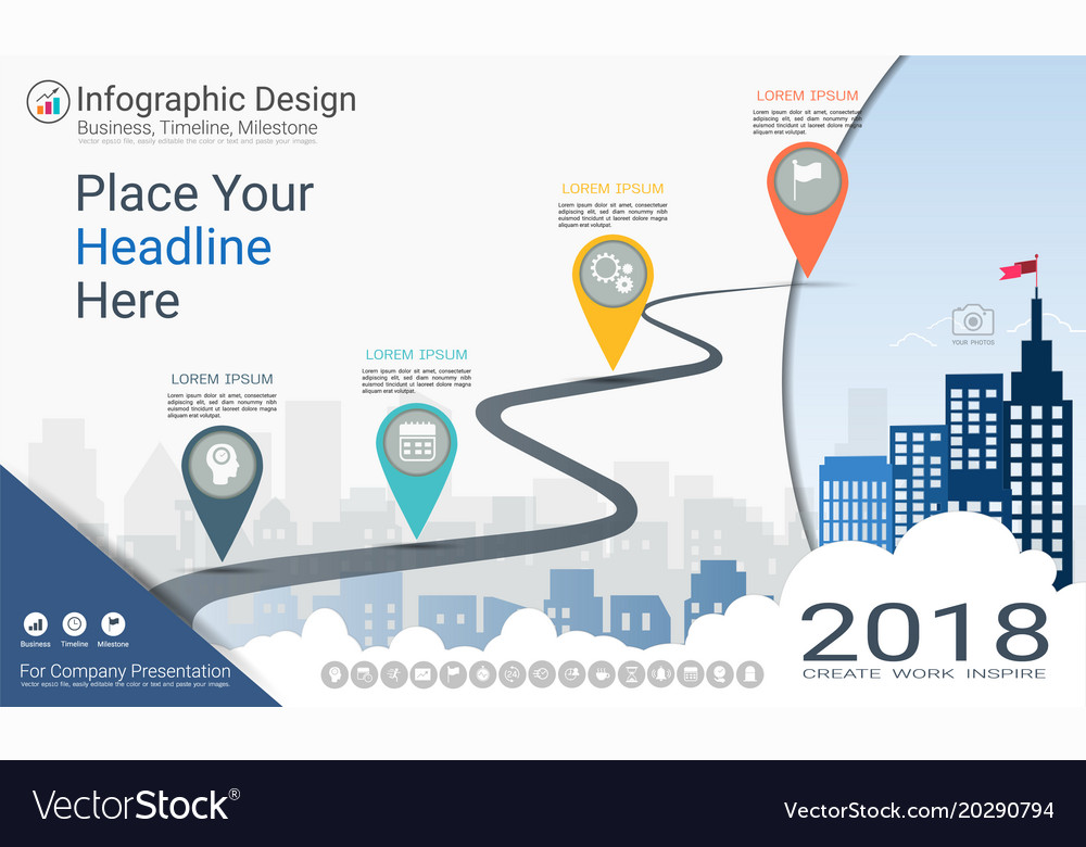 Milestone timeline infographics template Vector Image