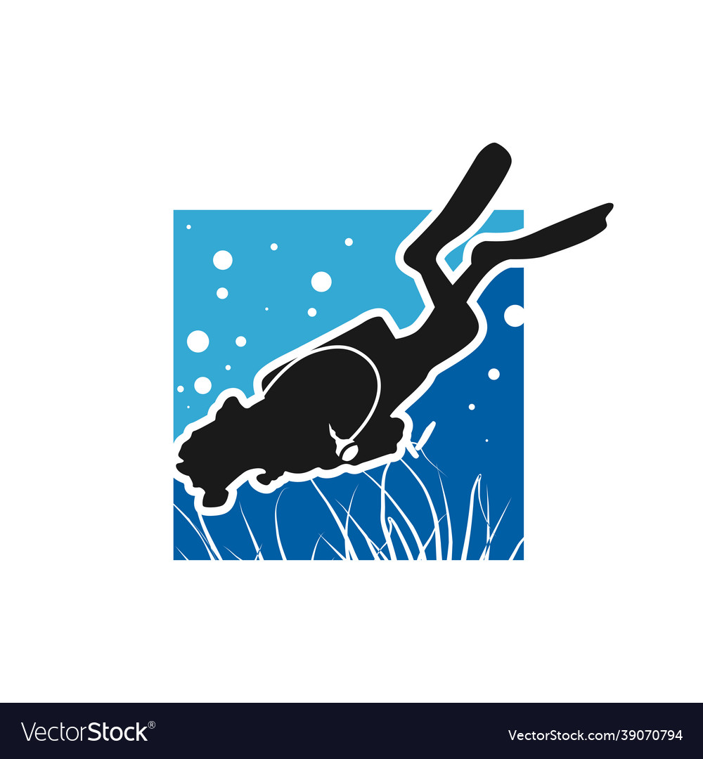 Ocean diver logo design Royalty Free Vector Image