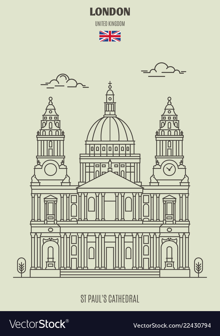 St pauls cathedral in london Royalty Free Vector Image