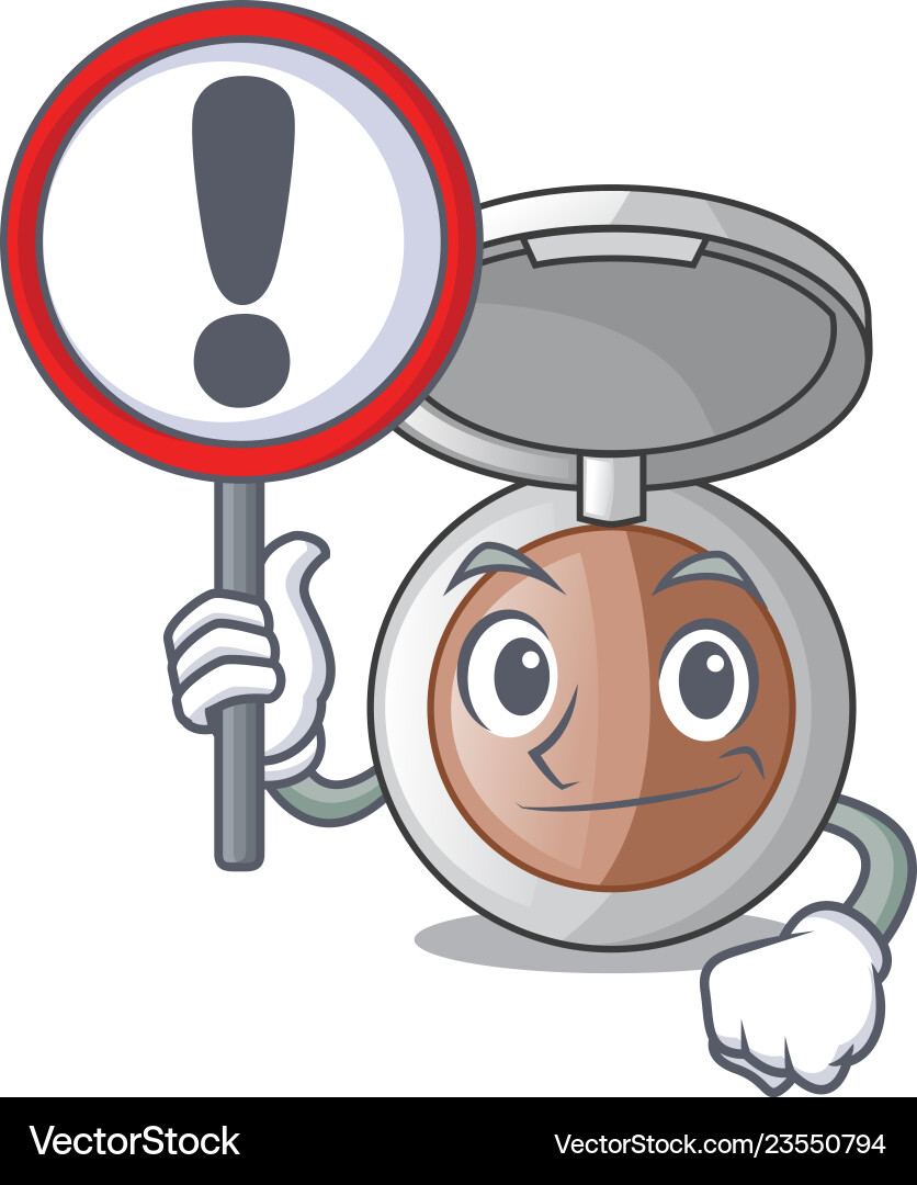 With sign makeup powder in character form Vector Image