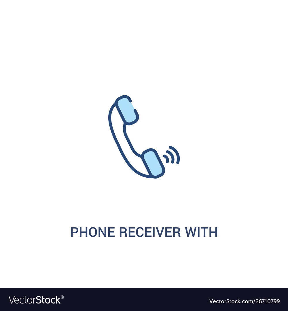 Phone receiver with concept 2 colored icon simple Vector Image